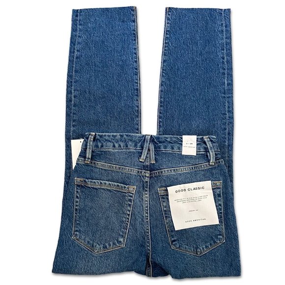 GOOD AMERICAN Classic High Waist Raw Ankle Jeans Size 2 NWT - Picture 6 of 9